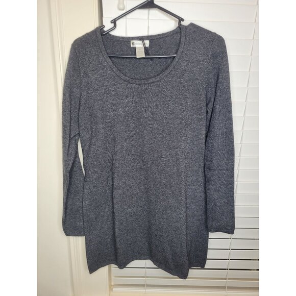 Womens Angora Wool Blend Sweater Top Gray XL Long Valerie Bertinelli Cozy soft - Picture 1 of 5